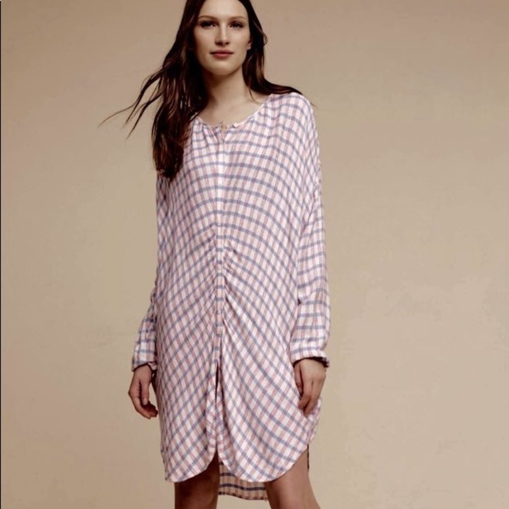 Saturday Sunday Plaid Button Front Tunic/Dress